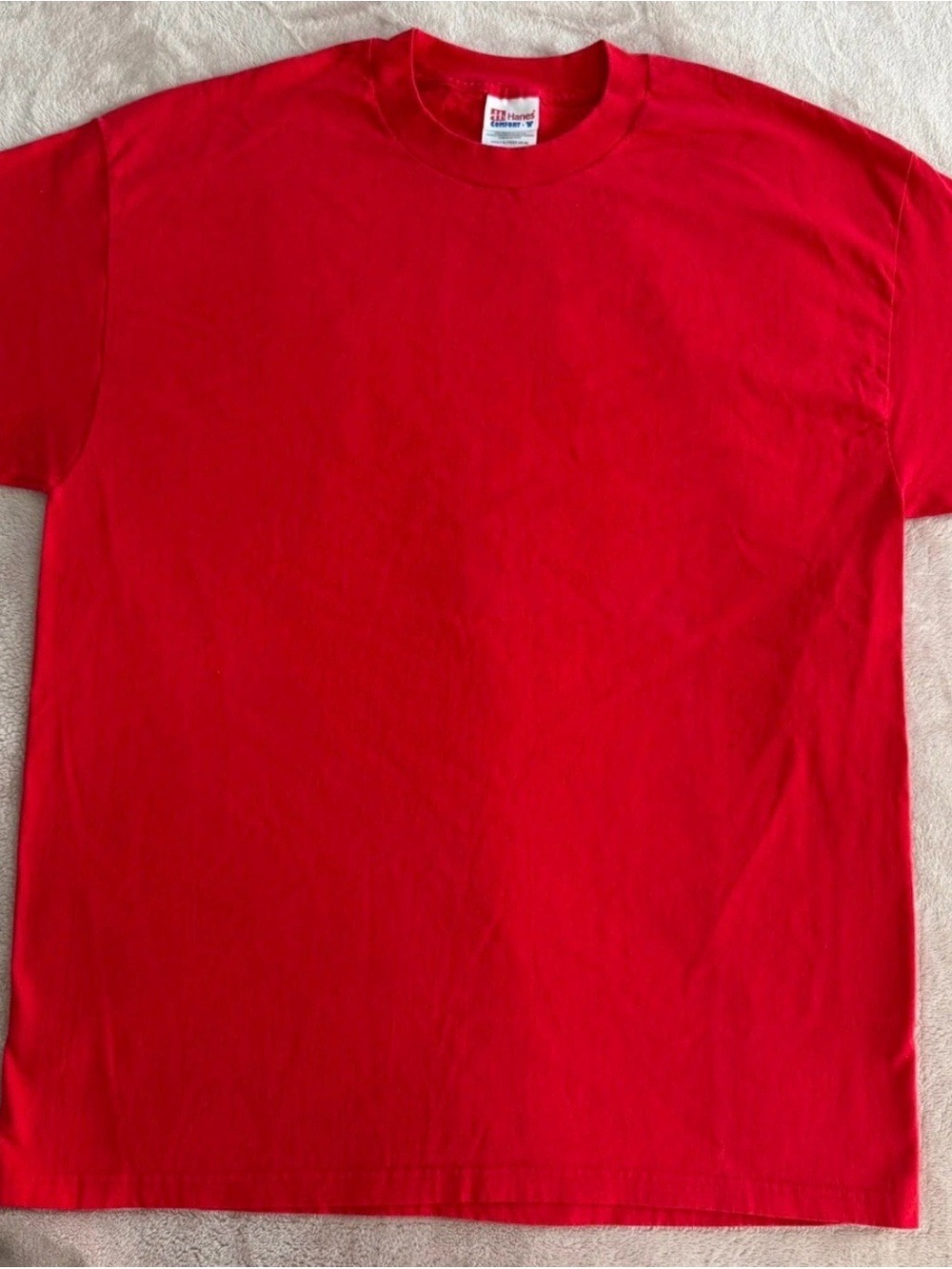 Hanes Comfort-T Santa's Helper Graphic Print Red Men's XL Short Sleeve T-Shirt - Picture 3 of 7